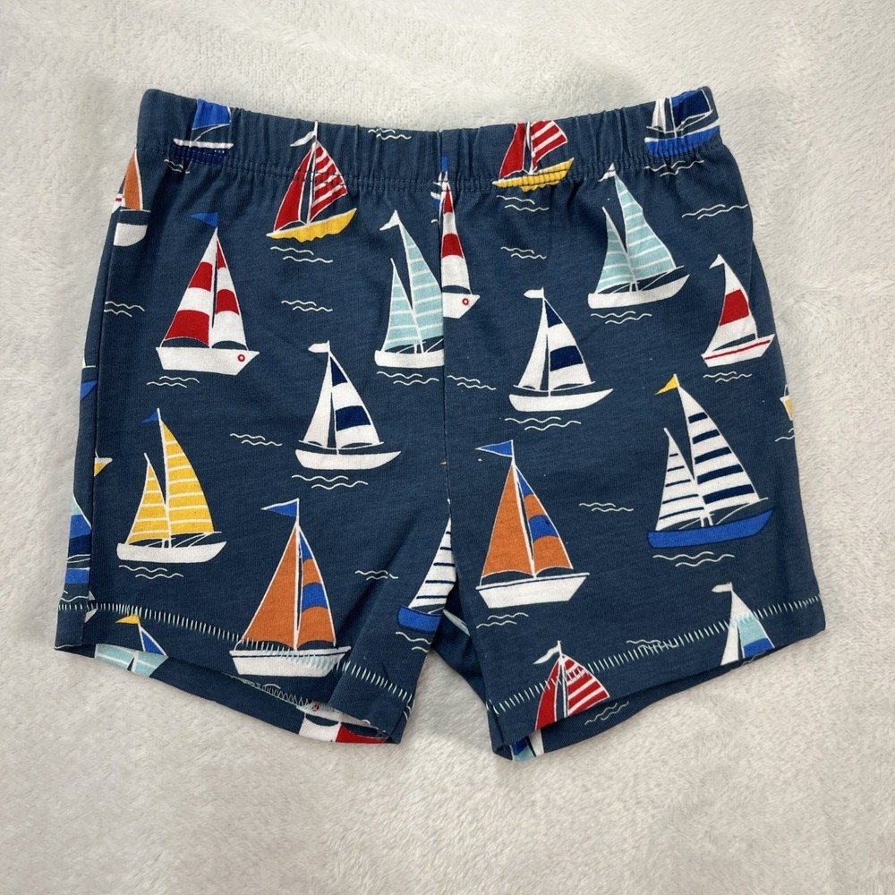 Mudpie Cotton Shorts Baby Boy 12-18m Nautical Sailboats Coastal Summer Beach